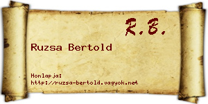 Ruzsa Bertold névjegykártya